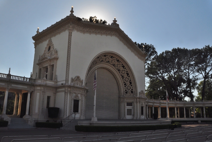 an outdoor pipe organ